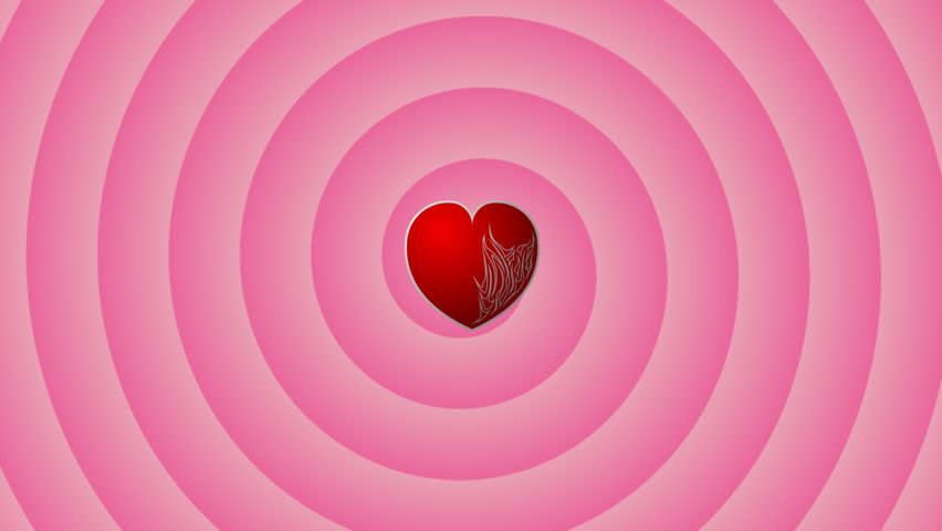 fireheart -animated heart on spiral background. blue -chromakey.(HDTV)