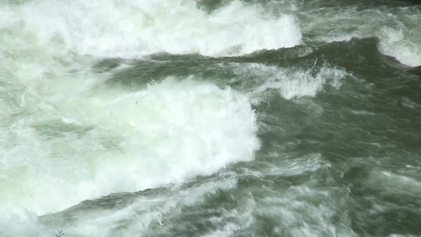 HD 1080i: Rafting boat on a whitewater river. Tripod. Sound.