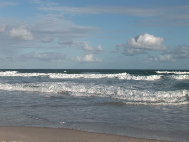 Wide shot of the beach normal speed