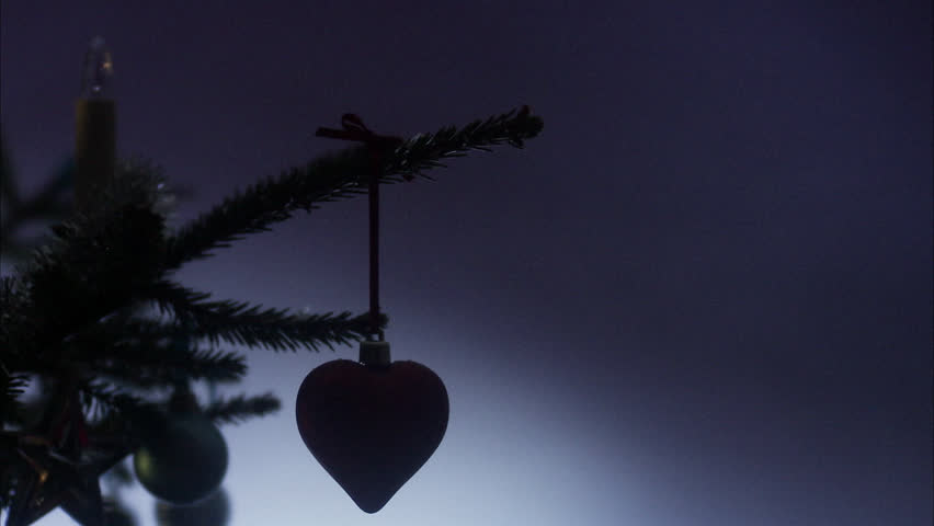 Christmas tree illuminations turned on.