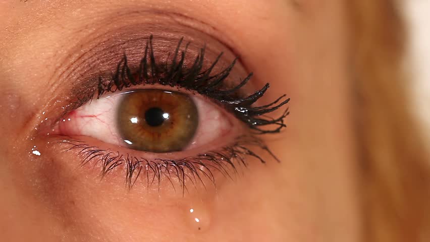 Eye expression closeup - tears, cry