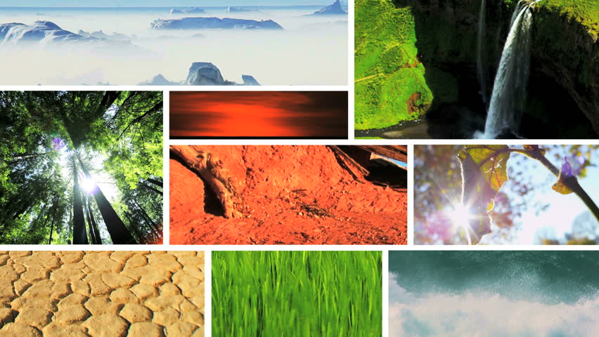 Montage view of earths natural climate in different Global environments