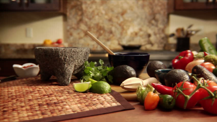 pan over fresh mexican vegetables
