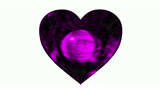 Lovely pink ruby heart with white background rotating.