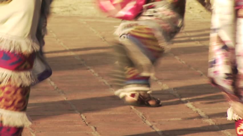 Close Up View of Indigenous Dancers Participate In a Religious Ceremony
