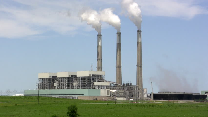 Energy center and smokestacks, Kansas.
