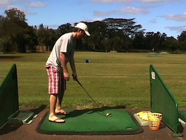 Golfer at the driving range