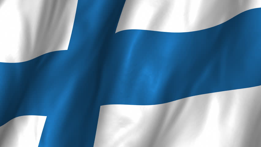 A beautiful satin finish looping flag animation of Finland.     A fully digital rendering using the official flag design in a waving, full frame composition.  The animation loops at 10 seconds.  