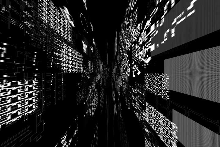Fly through White Geometric Motion Graphics with rotation