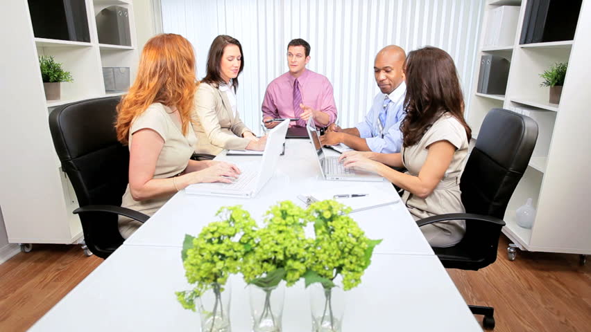 Successful advertising agency staff working current promotion