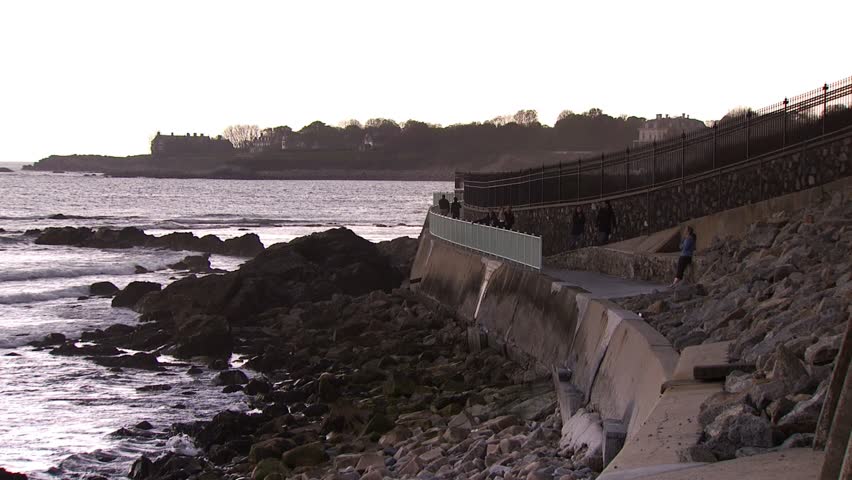 NEWPORT, RHODE ISLAND - CIRCA SEPTEMBER 2010: Newport Cliff Walk 