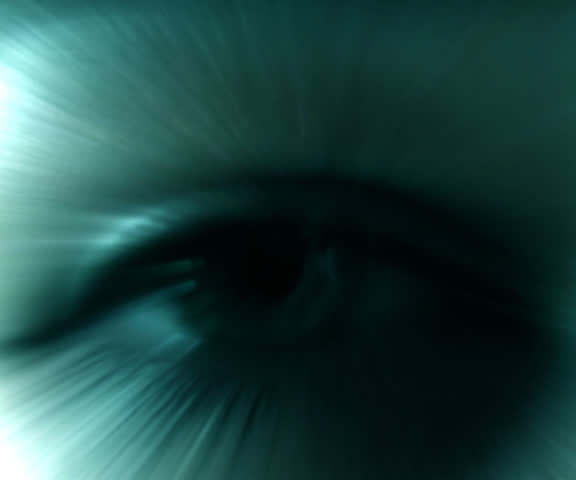 Source of light shows eye blink as a reaction.