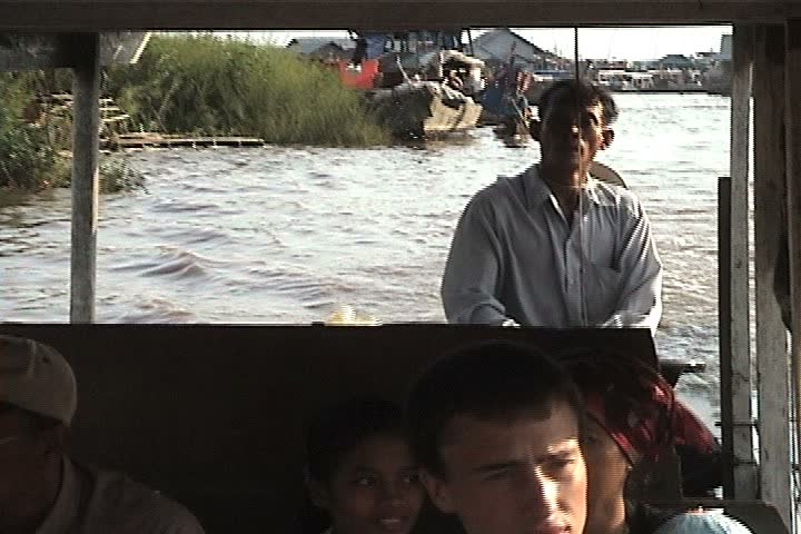 Ton Le Sap, Cambodia - July 2001: Floating Cambodian Village