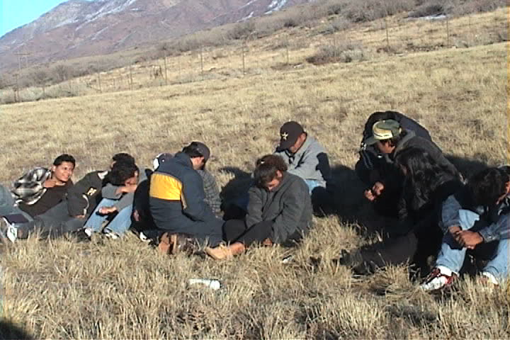 Nephi, UT - January 2003: Undocumented immigrants detained by Immigration and Naturalization Service