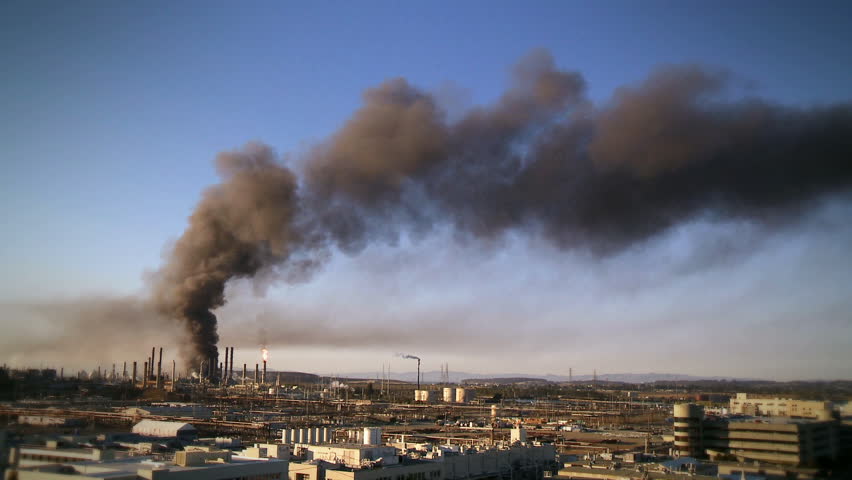 Fire at an oil refinery in Richmond, California.