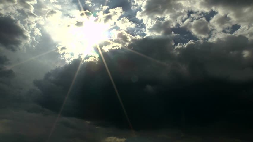 Time Lapse, Dark, ominous clouds swallow sun star forecasting pending summer storm. 1080p