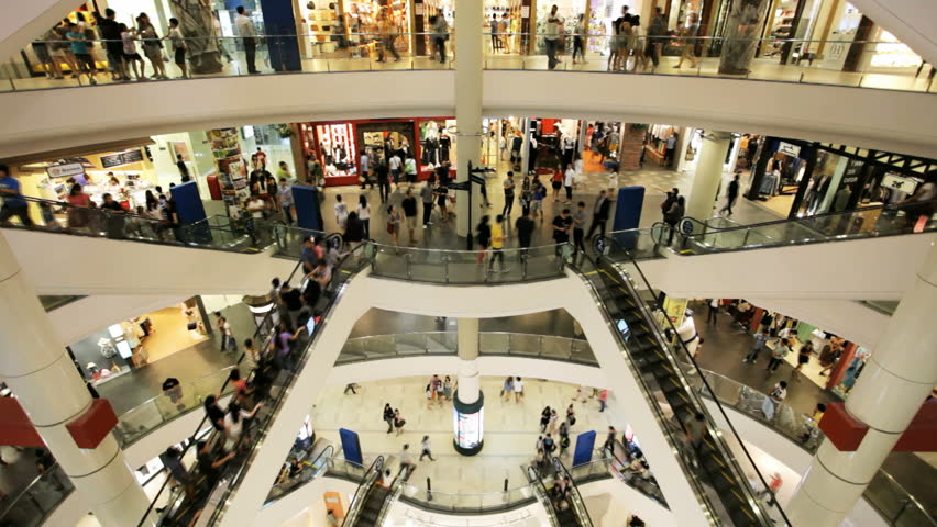 BANGKOK - NOVEMBER 20: Time lapse of people are walking in Terminal 21 mall on November 20, 2011 in Bangkok, Thailand. The newly built mall, opened in October, was designed to resemble an airport.