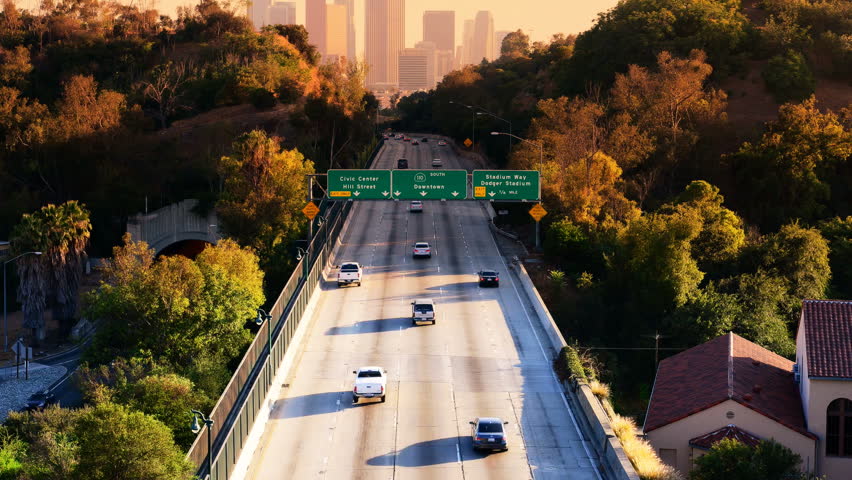 Time Lapse of Downtown Los Angeles with Traffic
