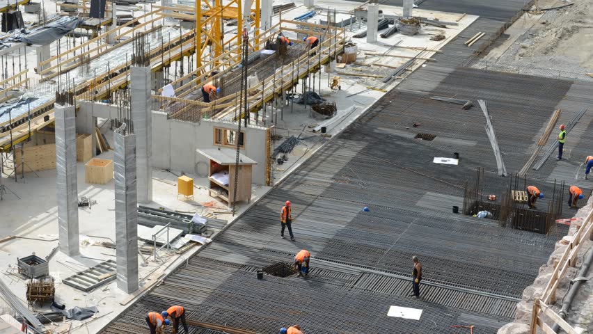 time-lapse of reinforcing foundations
Stuttgart, Germany, 2012, 4 of august.  Time lapse shooting of the activity of reinforcing foundations in one of the biggest building sites in the industrial town