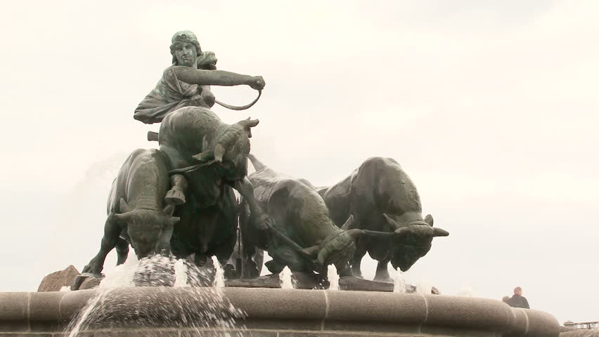 COPENHAGEN, DENMARK - CIRCA OCTOBER 2010:  Gefion Fountain in Churchill Park, Denmark