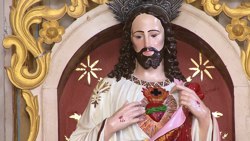 ARACAJU, BRAZIL - MARCH 2008: A shot of a Jesus statue in Brazil Laranjeiras