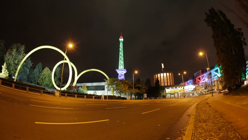 Berlin ICC and Funkturm Timelapse with Traffic in Full HD 1080p, German Capital