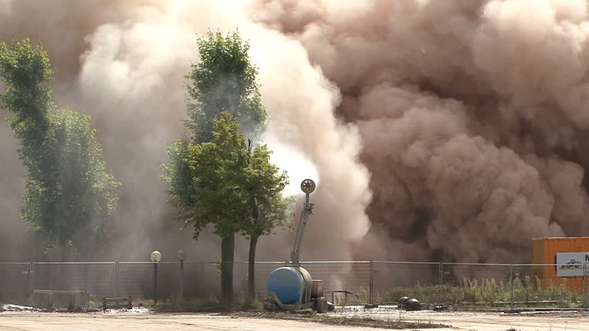 building collapses after explosion with dynamite