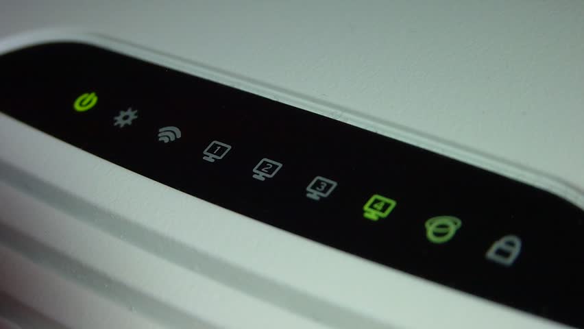 ADSL modem and wifi access point in working state.