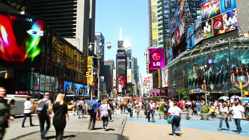NEW YORK CITY - MAY 21: Timelapse of Times Square traffic at daytime, on May 21, 2012 in New York