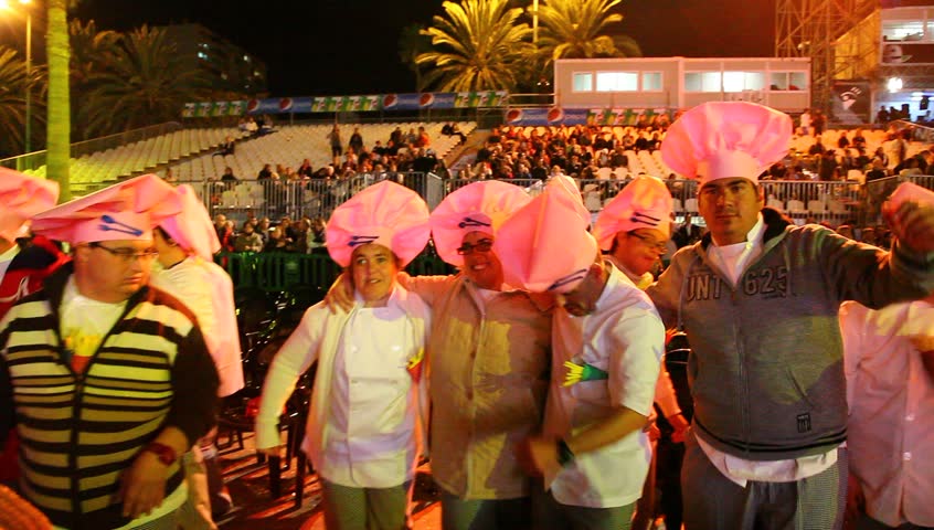 LAS PALMAS, SPAIN - FEBRUARY 13: People with disabilities from Canary Islands, dance and play during Social Integration Gala on February 13, 2012 in Las Palmas de Gran Canaria, Spain. 