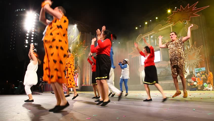 LAS PALMAS, SPAIN - FEBRUARY 13: People with disabilities from Canary Islands, dance and play during Social Integration Gala on February 13, 2012 in Las Palmas de Gran Canaria, Spain. 