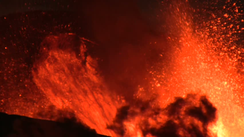 Volcanic Eruption in Iceland Marz 2010, Eyjafjallajokull. Footage taken in extreme conditions only a half mile from the crater during frequent gas explosions from advancing lava. A mountain is born.