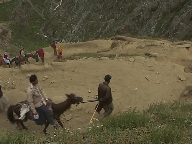 pilgrims to the holy Amarnath cave in the Himalayas