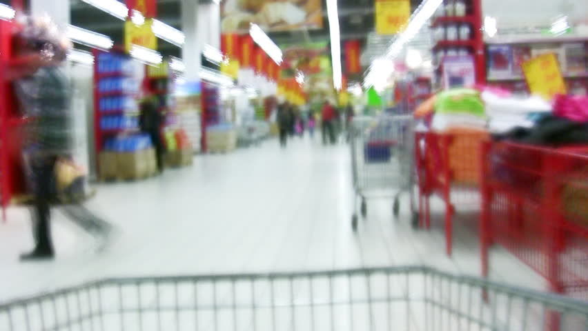 shopping cart in shop 