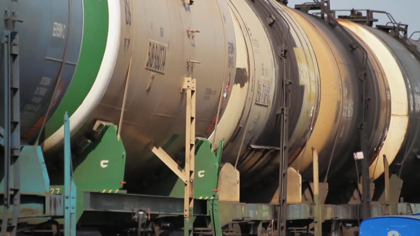 NOVOSIBIRSK, RUSSIA - JUNE 1: Fuel tanks that say "oil", "Freight", "Transoil", "run."
June 1, 2012 in Novosibirsk, Russia.