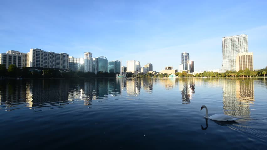 Lake with Ducks in Downtown Orlando, Florida