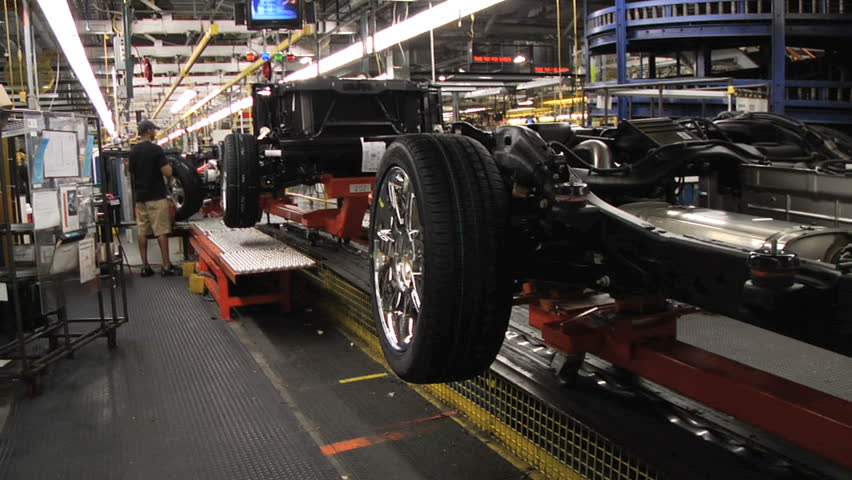 Car Plant Five CAPTION: General Motors Factory in Arlington, Texas assembling Tahoes and Escalades. This footage was shot in August of 2007. 