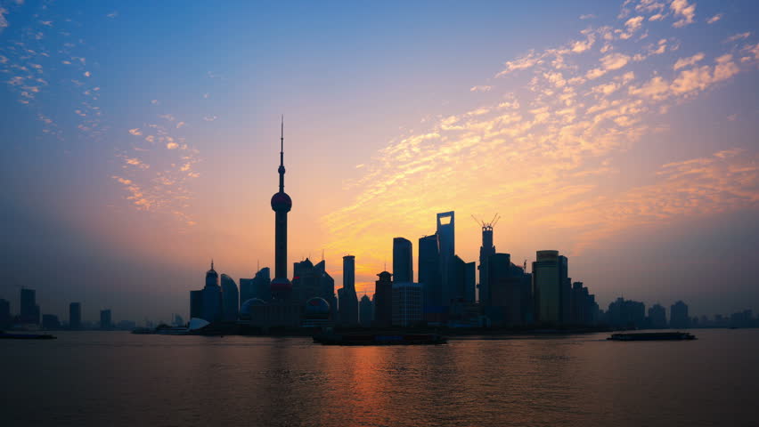 Shanghai Sunrise Time Lapse(Zoom In)