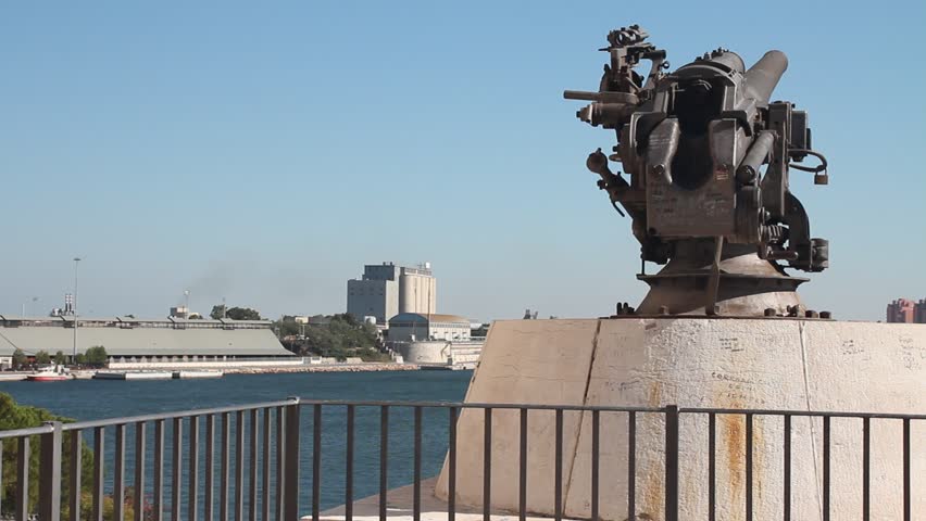 Old 30's cannon facing the port of Brindisi, Italy
