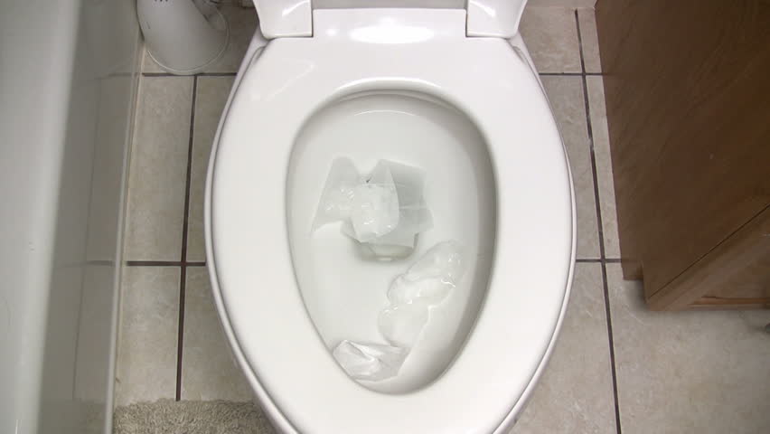 Toilet Flushed Top Down View