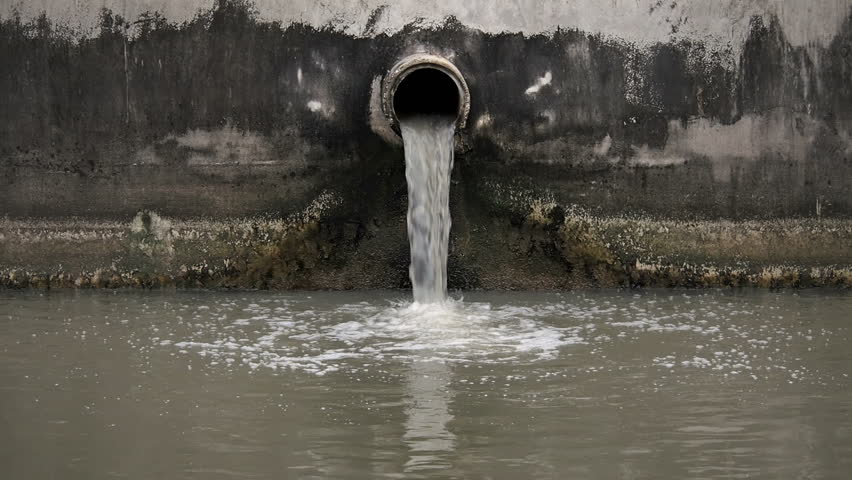 The waste water pipe from the village into the canal