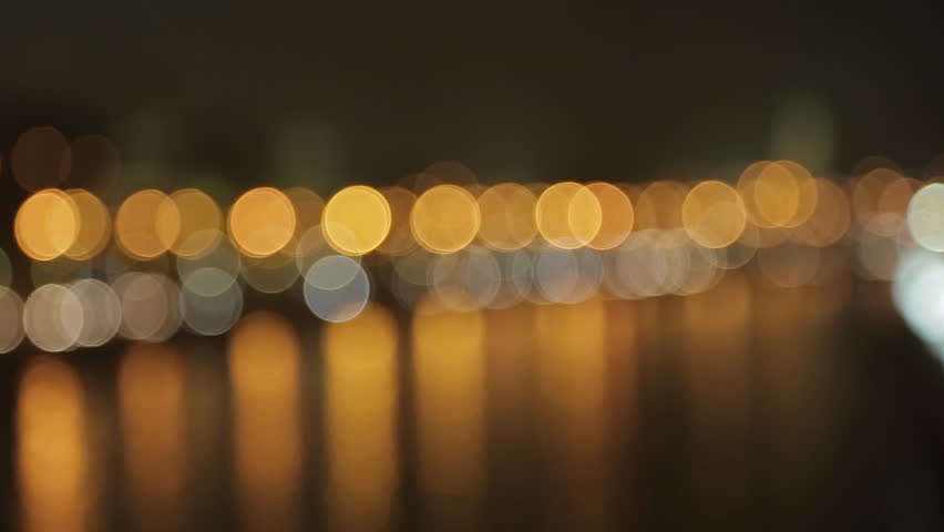 night view on the Kremlin embankment. Moscow, Russia,  bokeh