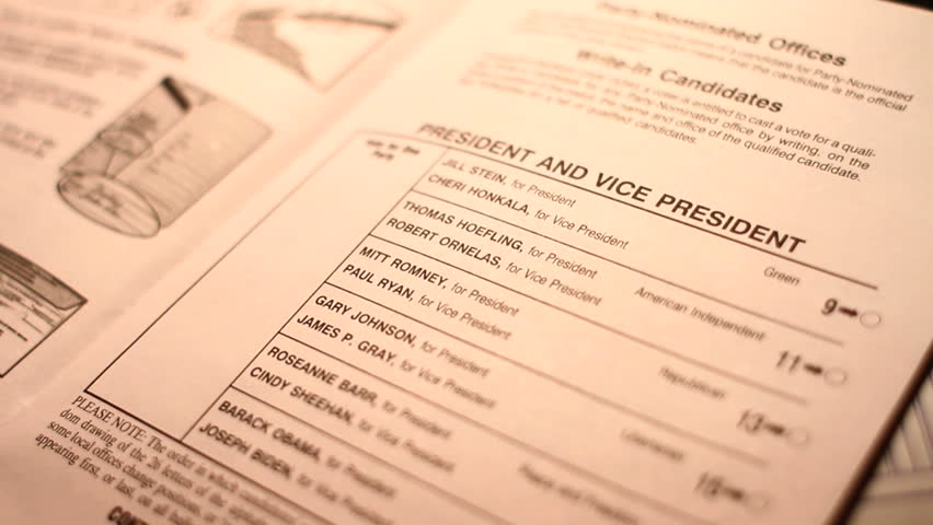 Voter Flipping Through Election Ballot - 2012