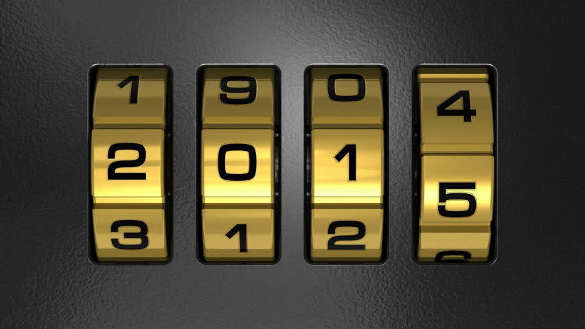 Close view of metal New Year 2013 secure code combination lock