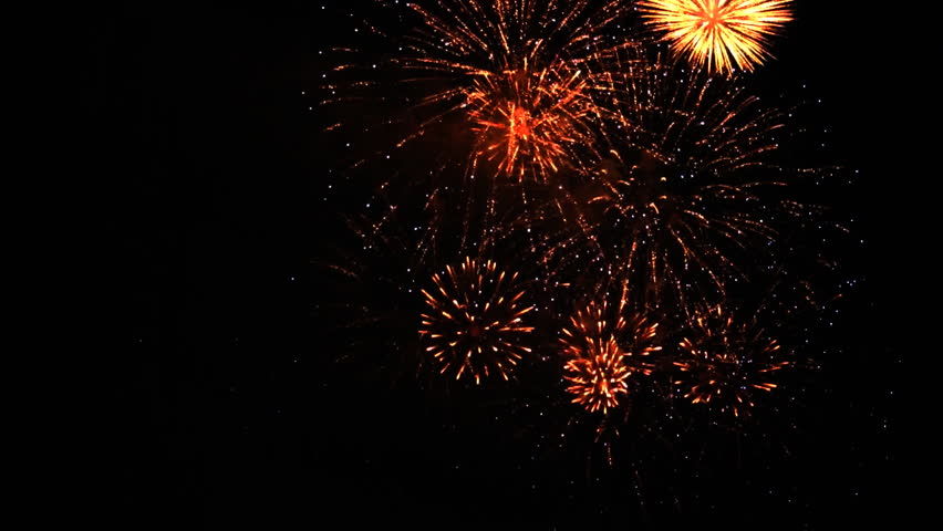 Colorful fireworks at holiday night HD 1080p