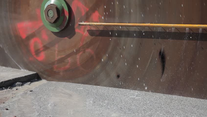 cutting granite