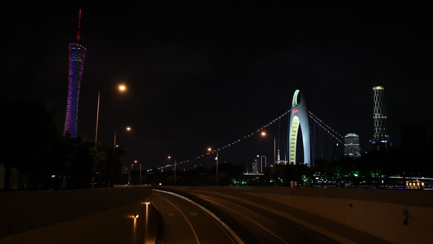 Liede Bridge, Canton Tower, Guangzhou, China, Pearl River, Tianhe District, IFC