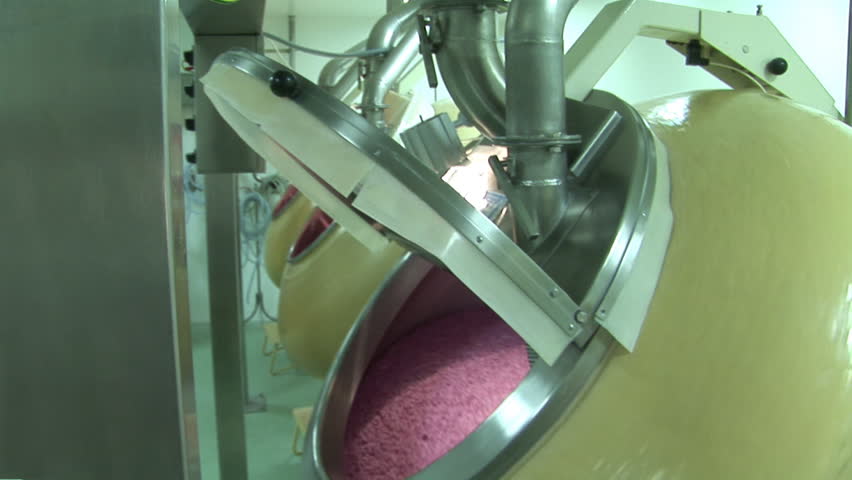 Pharmaceutical Factory, mixing pills, production at the plant