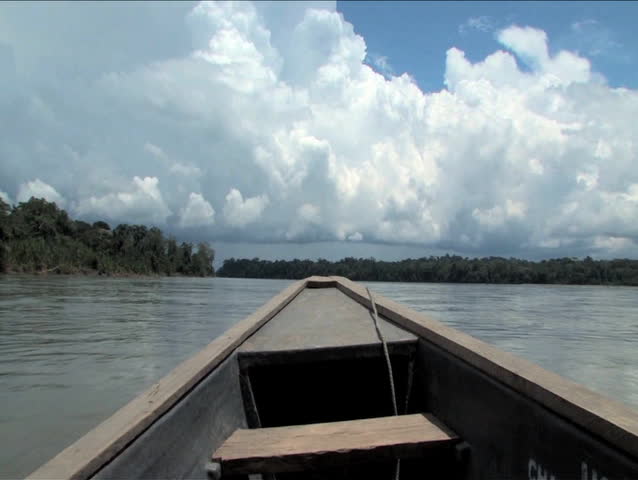 Boating Rio Napo River in the Ecuadorian Amazon