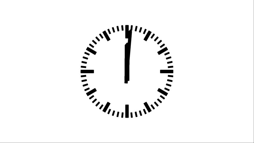 Motion background with spinning clock in 12 hour seamless loop. (30s/30fps)